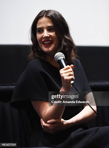 Actress Cobie Smulders attends the Los Angeles Times Indie Focus screening and cast Q&A of 'Unexpected' at the Sundance Sunset Cinema on July 22,...