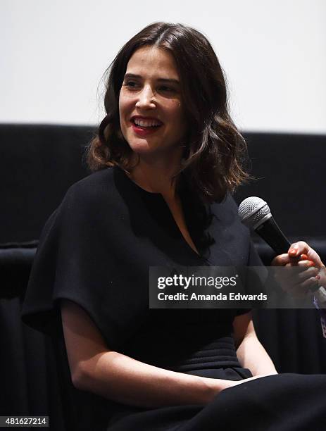 Actress Cobie Smulders attends the Los Angeles Times Indie Focus screening and cast Q&A of 'Unexpected' at the Sundance Sunset Cinema on July 22,...