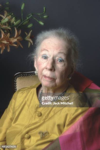 Choreographer Agnes de Mille photographed in her New York City apartment in February 1988.