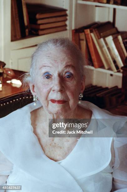 Choreographer Agnes de Mille photographed in her New York City apartment in 1992.