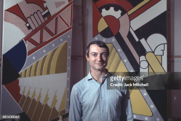 Pop artist Roy Lichtenstein in his New York studio in 1968.