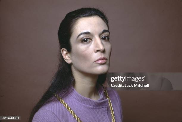 Sculptor Marisol photographed in New York City in 1968.