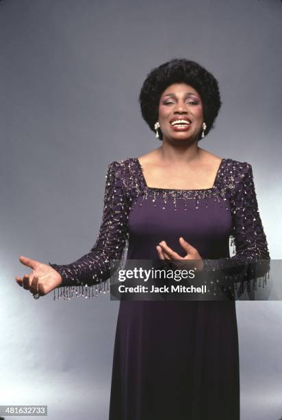 Soprano Leontyne Price, one of the first African Americans to become a leading artist at the Metropolitan Opera, photographed in 1982.