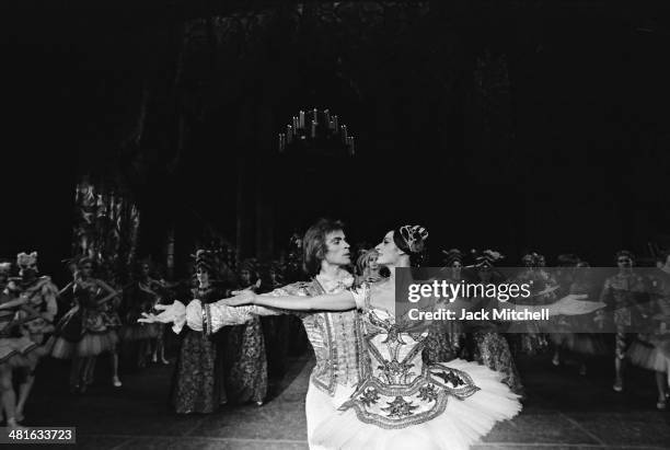 Rudolf Nureyev performing with Veronica Tenant and the National Ballet of Canada in 'Sleeping Beauty' which he choreographed in 1972.