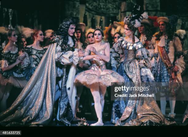 Rudolf Nureyev performing with Veronica Tenant and the National Ballet of Canada in 'Sleeping Beauty' which he choreographed in 1972.