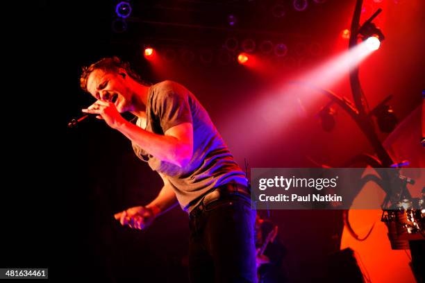 Musician Dan Reynolds, of the rock group Imagine Dragons, performs onstage at the House of Blues, Chicago, Illinois, March 5, 2013.