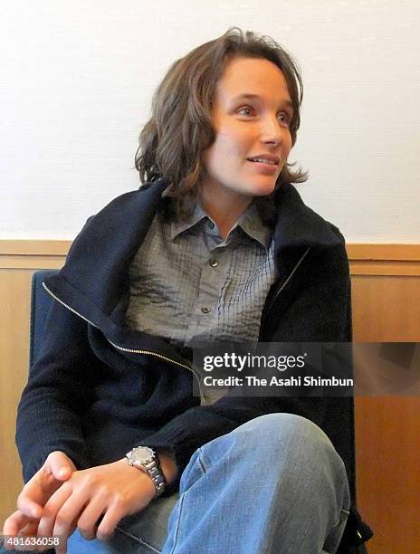 French pianist Helene Grimaud speaks during the Asahi Shimbun interview on May 30, 2010 in Tokyo, Japan.