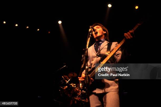 Musician Bruce Foxton, of the group The Jam, performs onstage at Park West, Chicago, Illinois, March 4, 1980.