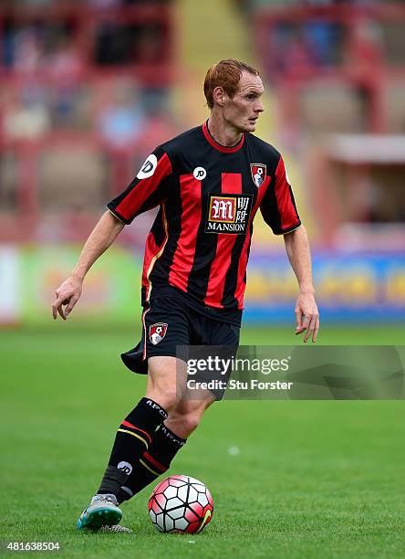 Bournemouth player Shaun MacDonald in action during the Pre season friendly match between Exeter City and AFC Bournemouth at St James Park on July...