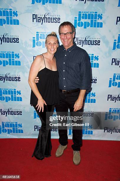 Malyn Joplin and Michael Joplin attend "A Night With Janis Joplin" Los Angeles Opening Night Performance at Pasadena Playhouse on July 22, 2015 in...