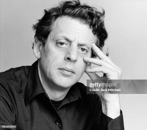 American composer Philip Glass photographed in New York City in 1980.