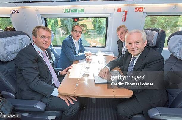 Ronald Profalla of Deutsche Bahn, Transport and Digital Technologie Mininister Alexaner Dobrindt , Siemens AG, Jochen Eickholt and Deutsche Bahn CEO...