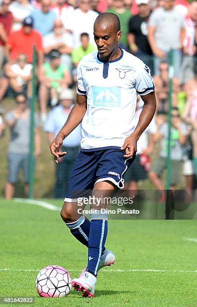 Abdoulay Konko of SS Lazio in action during the preseason friendly match between SS Lazio and Vicenza Calcio on July 18, 2015 in Auronzo near Cortina...