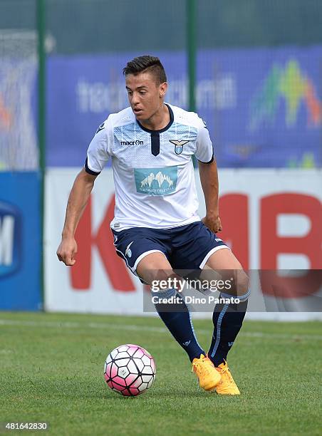 Christopher Oikonomidis of SS Lazio in action during the preseason friendly match between SS Lazio and Vicenza Calcio on July 18, 2015 in Auronzo...
