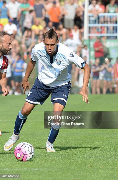 Brayan Perea of SS Lazio in action during the preseason friendly match between SS Lazio and Vicenza Calcio on July 18, 2015 in Auronzo near Cortina...