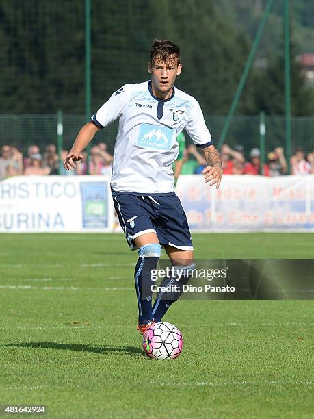 Alessandro Murgia of SS Lazio in action during the preseason friendly match between SS Lazio and Vicenza Calcio on July 18, 2015 in Auronzo near...