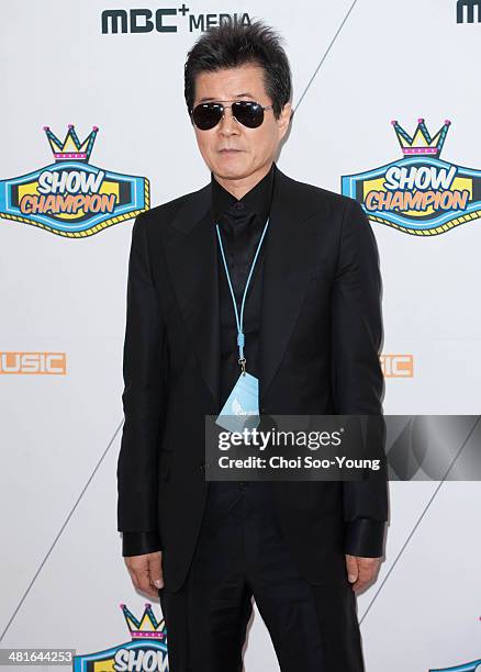 Tae Jin-A poses for photographs during the MBC Music 'Show Champion' 100th anniversary event at Bitmaru on March 19, 2014 in Goyang, South Korea.