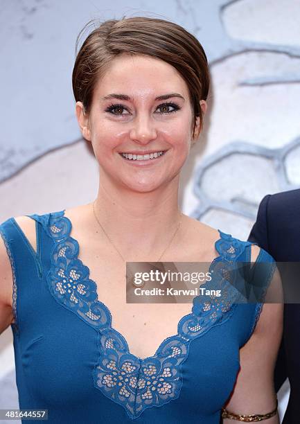 Shailene Woodley attends the European premiere of "Divergent" at Odeon Leicester Square on March 30, 2014 in London, England.