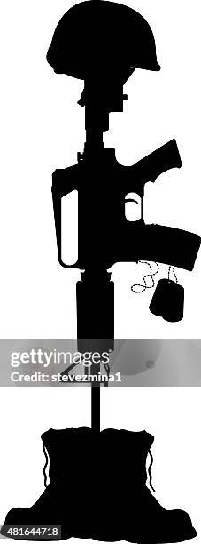 ilustrações, clipart, desenhos animados e ícones de batalha cross, capacete militar, machine gun e identificaç