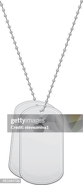 militärische streitkräfte dog tags - halsbekleidung stock-grafiken, -clipart, -cartoons und -symbole