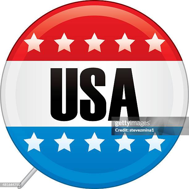 united states wähler pin 2016 - wahlkampf anstecker stock-grafiken, -clipart, -cartoons und -symbole