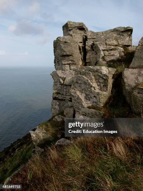 Rocky outcrop, Valley of the Rocks, Exmouth, Devon, UK.