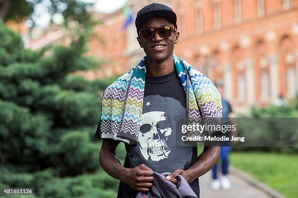 Model Alejandro Ravven after the Missoni show at the Universita degli Studi di Milano on June 21, 2015 in Milan, Italy.