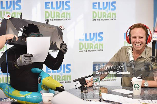 Greg T speaks to actor Ian Ziering as he visits "The Elvis Duran Z100 Morning Show"at Z100 Studio on July 23, 2015 in New York City.