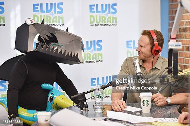 Greg T speaks to actor Ian Ziering as he visits "The Elvis Duran Z100 Morning Show"at Z100 Studio on July 23, 2015 in New York City.