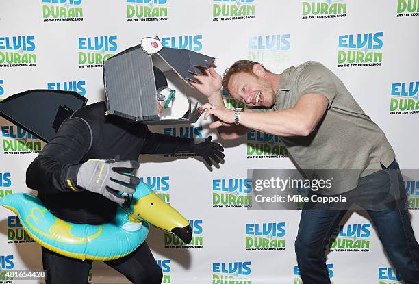 Greg T speaks to actor Ian Ziering as he visits "The Elvis Duran Z100 Morning Show"at Z100 Studio on July 23, 2015 in New York City.