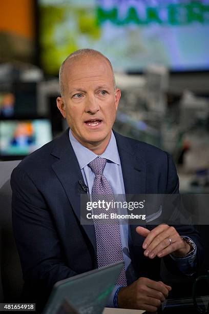 Thomas Wagner, co-founding partner of Knighthead Capital Management LLC, speaks during a Bloomberg Television interview in New York, U.S., on...