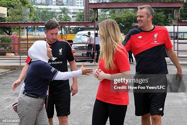 Robbie Fowler and Didi Hamann arrives at the visually impaired school on July 23, 2015 in Kuala Lumpur, Malaysia.