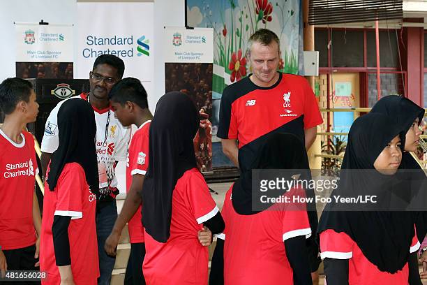 Didi Hamann conducts a football clinic for the Visually impaired students on July 23, 2015 in Kuala Lumpur, Malaysia.