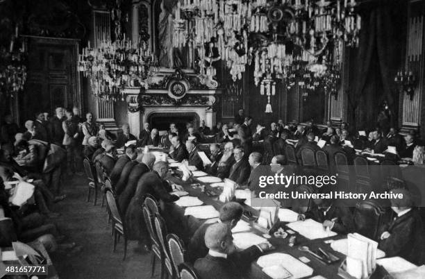 Opening session of the Versailles Peace conference at the Trianon Palace january 1919.