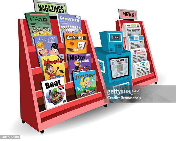 newsstand - news stand stock illustrations