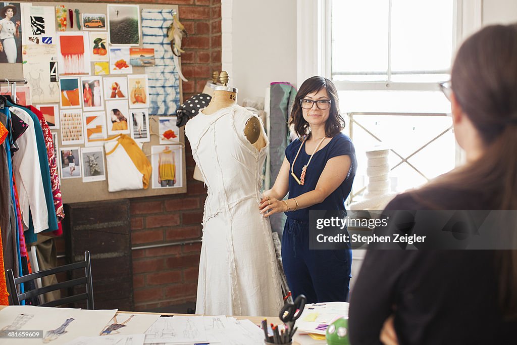 Fashion designer working in studio