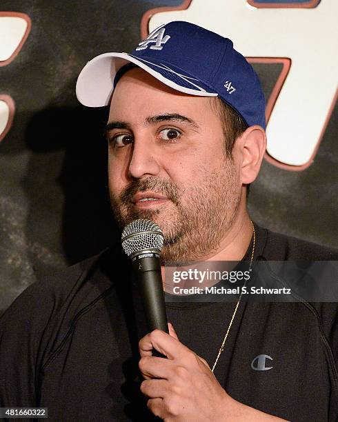 Comedian Jeff Garcia performs during his appearance at The Ice House Comedy Club on July 22, 2015 in Pasadena, California.