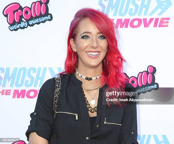 YouTube personality Jenna Marbles attends the premiere of AwesomenessTV and Defy Media's 'Smosh: The Movie' at Westwood Village Theatre on July 22,...