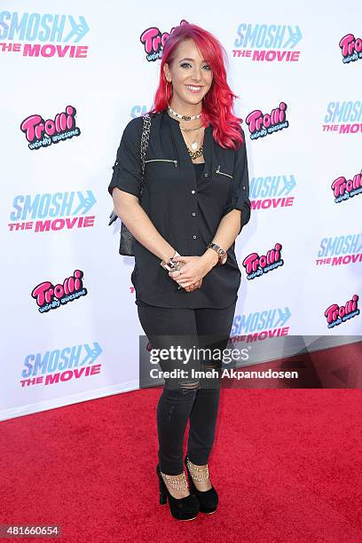 YouTube personality Jenna Marbles attends the premiere of AwesomenessTV and Defy Media's 'Smosh: The Movie' at Westwood Village Theatre on July 22,...