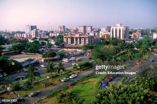 Upscale Victoria Island, one of the districts in Lagos - Nigeria's largest city with 12 million people. West Africa.