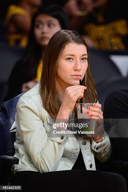 Colette McDermott attends a basketball game between the Phoenix Suns and the Los Angeles Lakers at Staples Center on March 30, 2014 in Los Angeles,...
