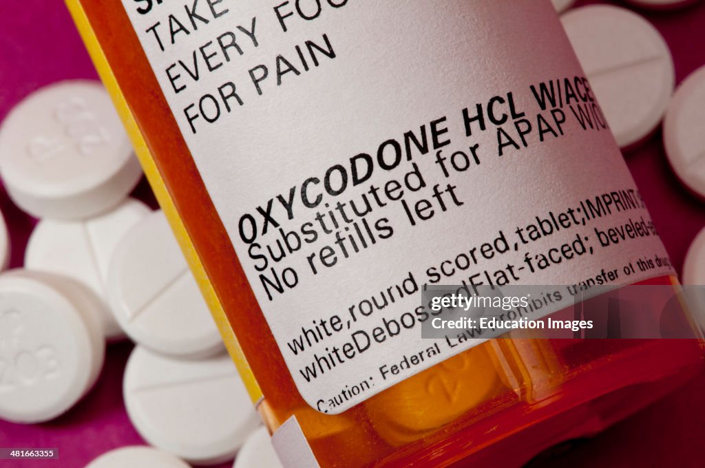 Oxycodone narcotic pain reliever