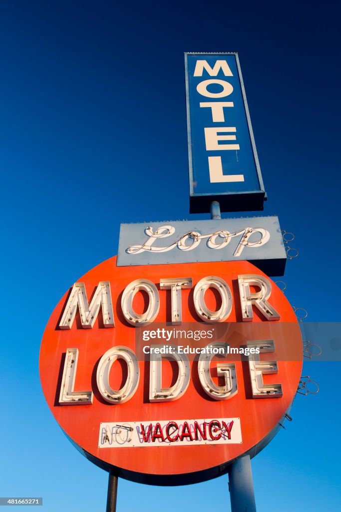 1950s Americana Motels and neon signs in Ventura California