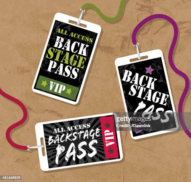 stockillustraties, clipart, cartoons en iconen met set of backstage pass template designs - festival of arts celebrity benefit event