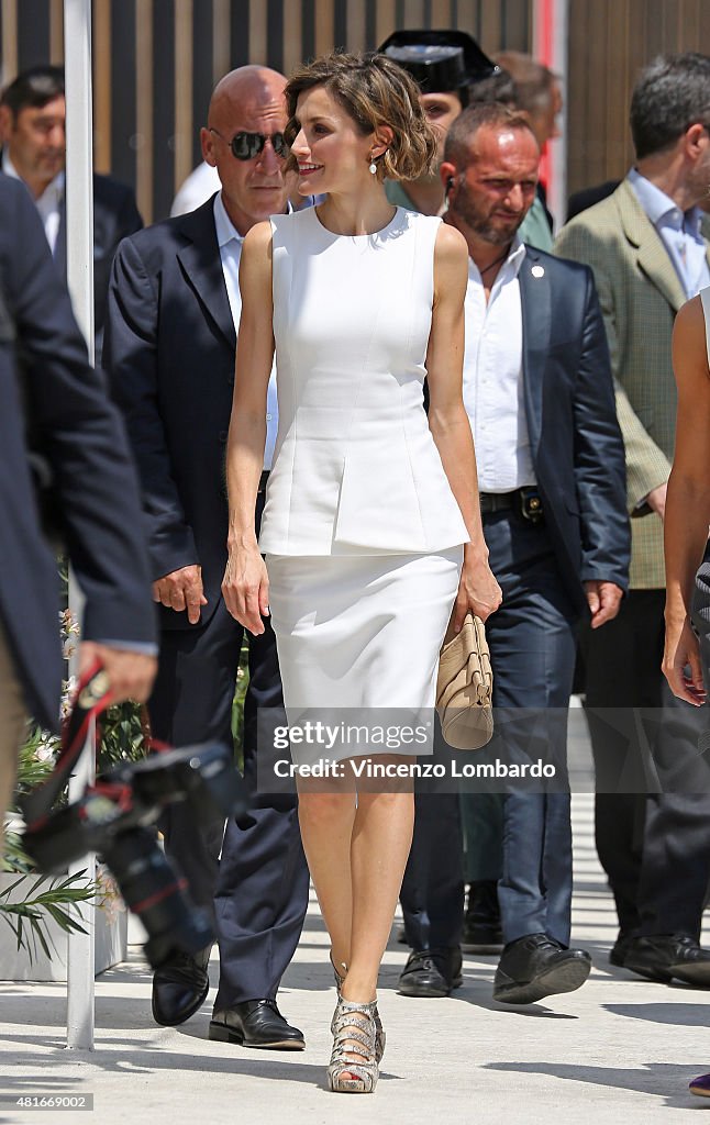 Queen Letizia of Spain Visits Expo 2015