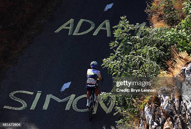 Simon Yates of Great Britain and Orica Greenedge during Stage Eighteen of the 2015 Tour de France, a 186.5km stage between Gap and...