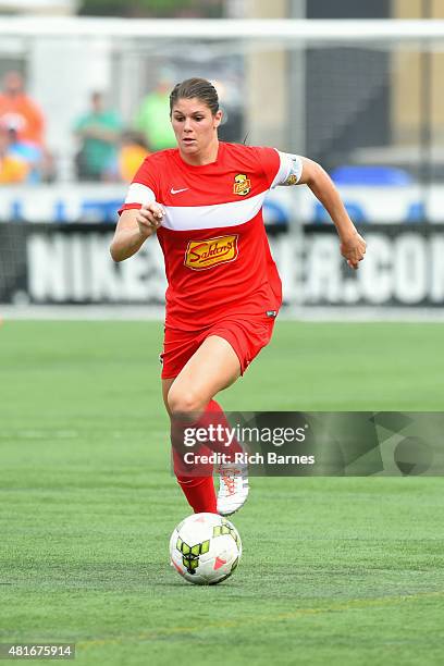 Brittany Taylor of the Western New York Flash controls the ball against the Sky Blue FC during the second half at Sahlen's Stadium on July 19, 2015...