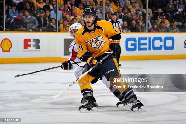After playing 387 minor league games thirty-year old Mark Van Guilder of the Nashville Predators skates in his first career NHL game against the...