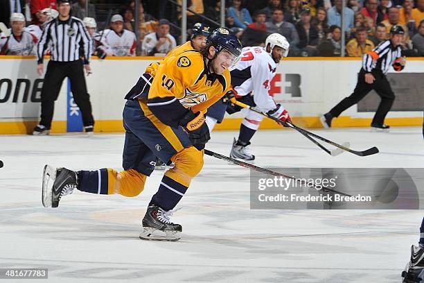 After playing 387 minor league games thirty-year old Mark Van Guilder of the Nashville Predators skates in his first career NHL game against the...