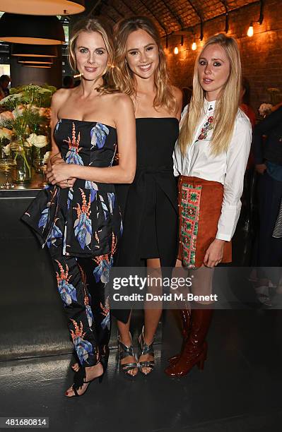 Donna Air, Suki Waterhouse and Diana Vickers attend the Amazon Fashion Photography Studio launch party, which opened on July 23, 2015 in London,...